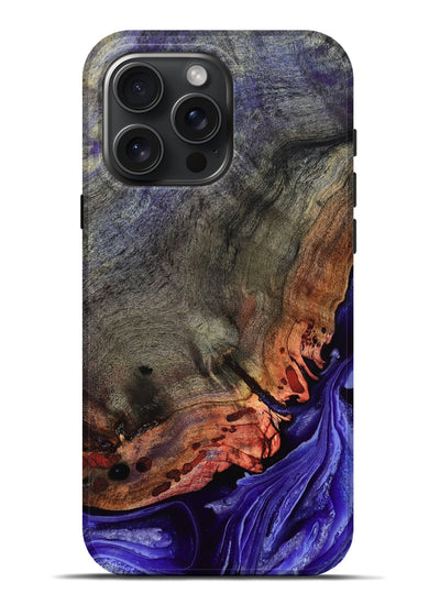 iPhone 16 Pro Max Wood Live Edge Phone Case - Israel (Purple, 802064)