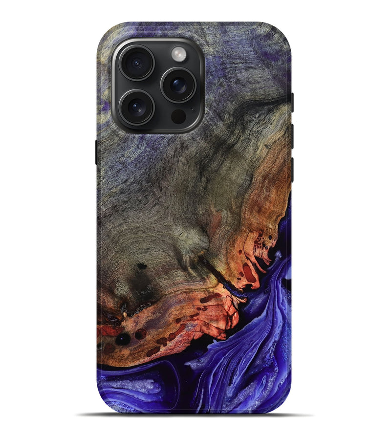 iPhone 16 Pro Max Wood Live Edge Phone Case - Israel (Purple, 802064)