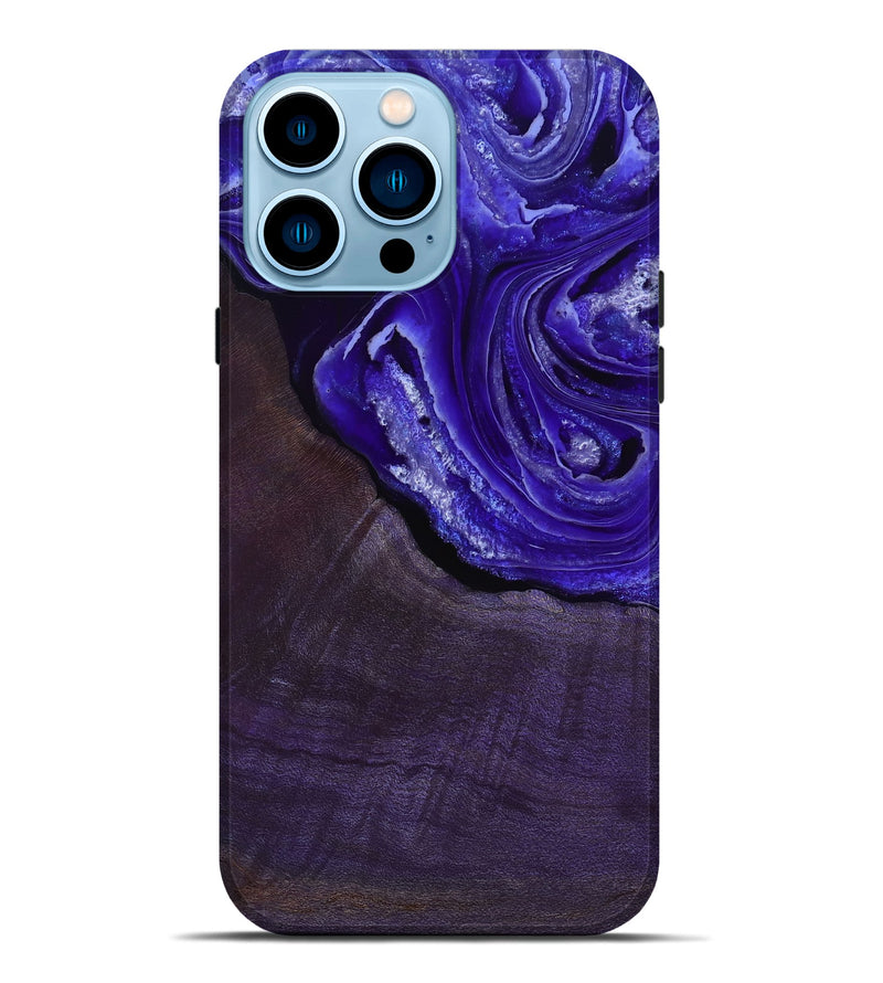 iPhone 14 Pro Max Wood Live Edge Phone Case - Nevaeh (Purple, 802065)