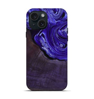 iPhone 15 Wood Live Edge Phone Case - Nevaeh (Purple, 802065)