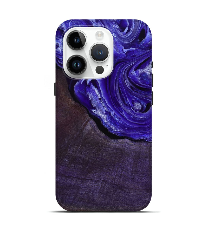 iPhone 15 Pro Wood Live Edge Phone Case - Nevaeh (Purple, 802065)
