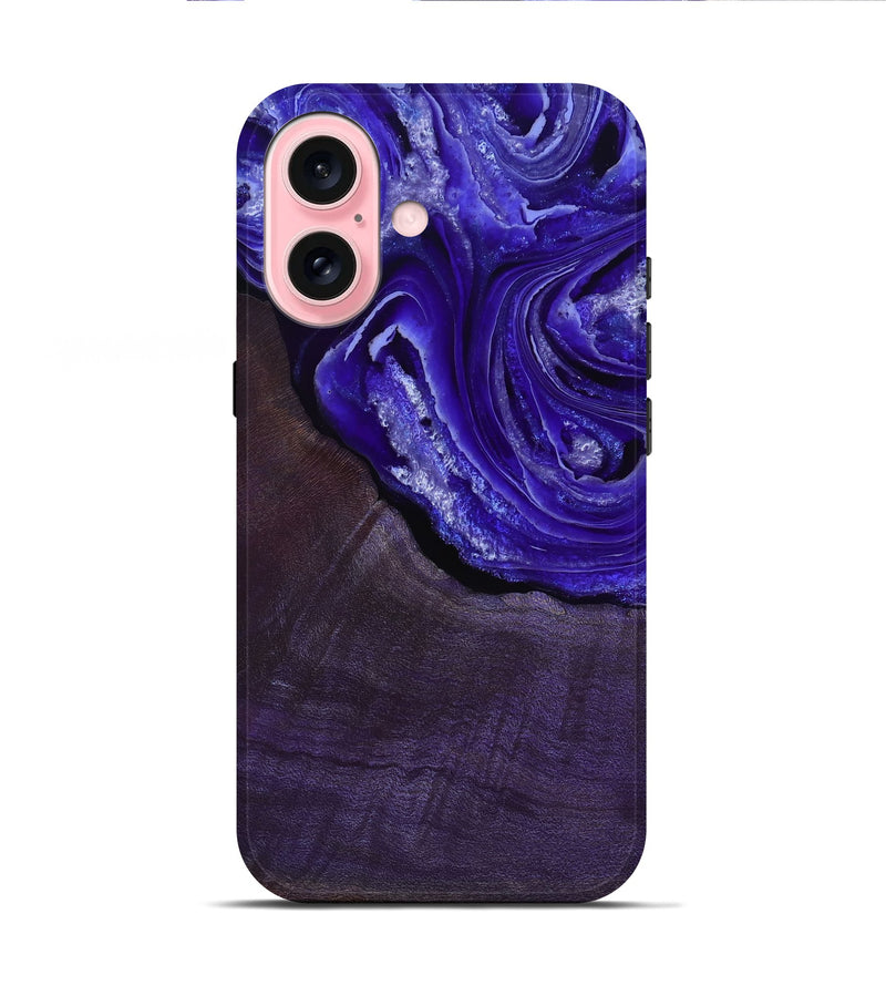iPhone 16 Wood Live Edge Phone Case - Nevaeh (Purple, 802065)