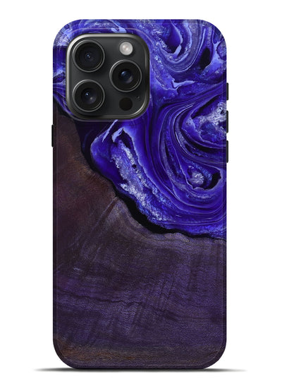 iPhone 16 Pro Max Wood Live Edge Phone Case - Nevaeh (Purple, 802065)