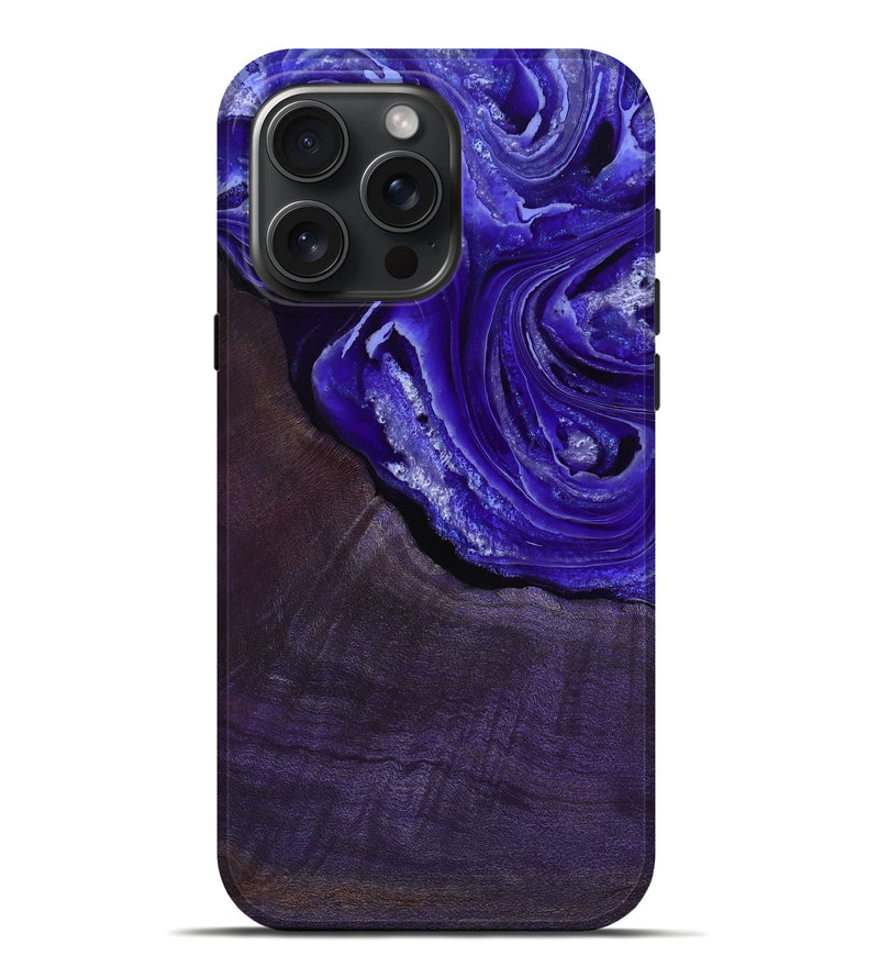 iPhone 16 Pro Max Wood Live Edge Phone Case - Nevaeh (Purple, 802065)