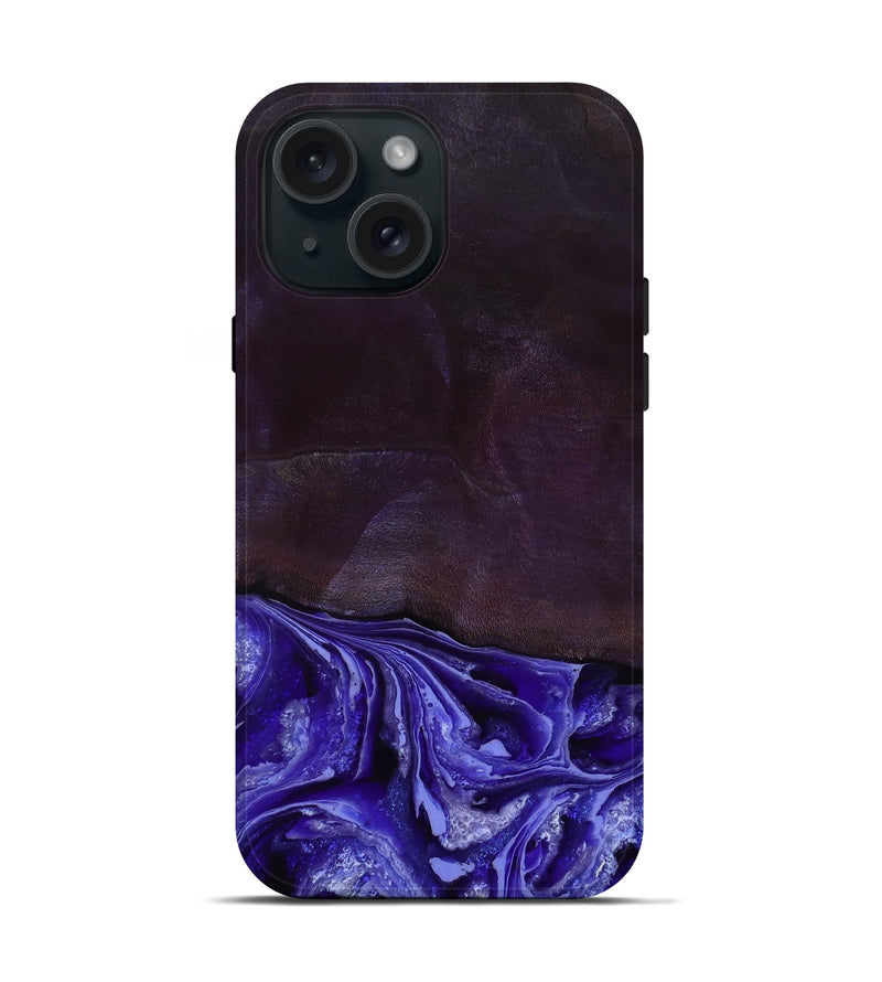 iPhone 15 Wood Live Edge Phone Case - Colten (Purple, 802067)