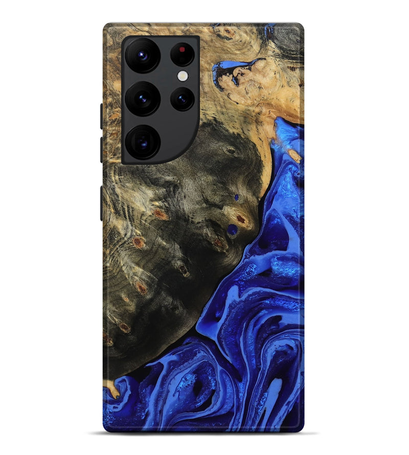 Galaxy S22 Ultra Wood Live Edge Phone Case - Melvin (Blue, 802068)