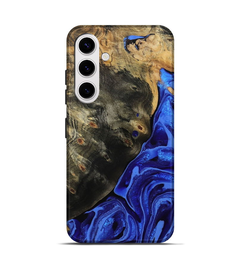 Galaxy S25 Wood Live Edge Phone Case - Melvin (Blue, 802068)