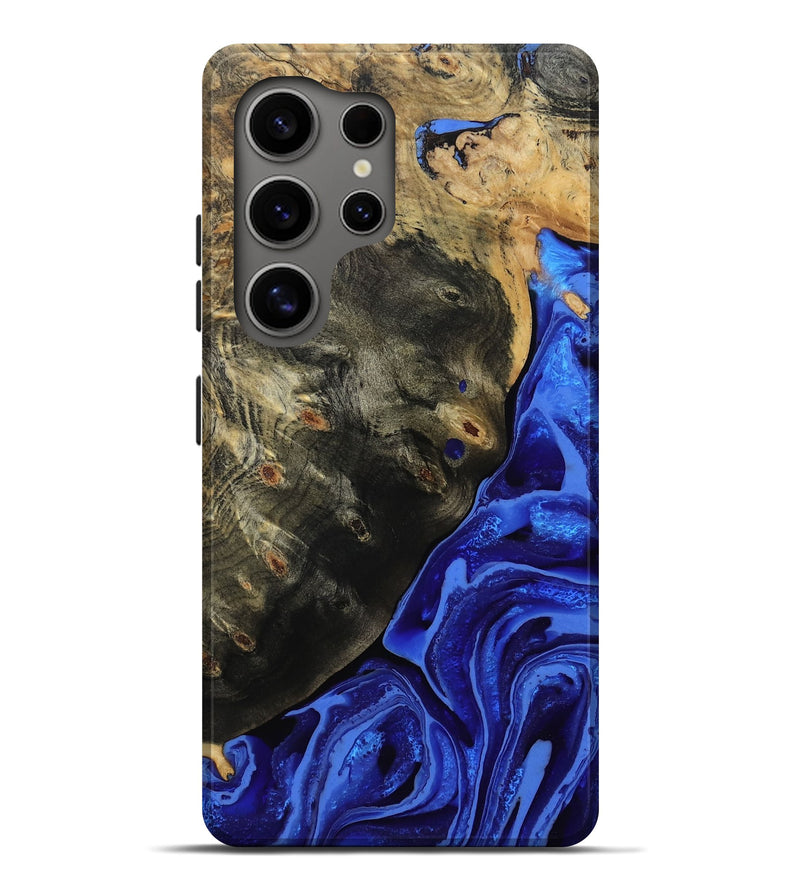 Galaxy S25 Ultra Wood Live Edge Phone Case - Melvin (Blue, 802068)