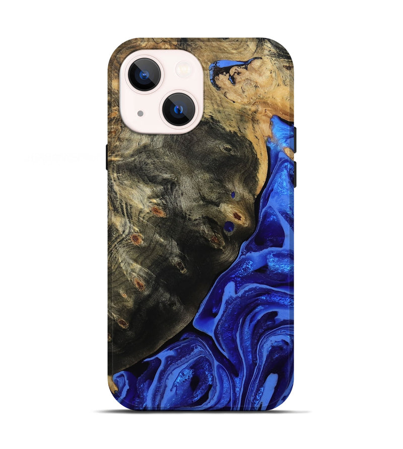iPhone 13 Wood Live Edge Phone Case - Melvin (Blue, 802068)