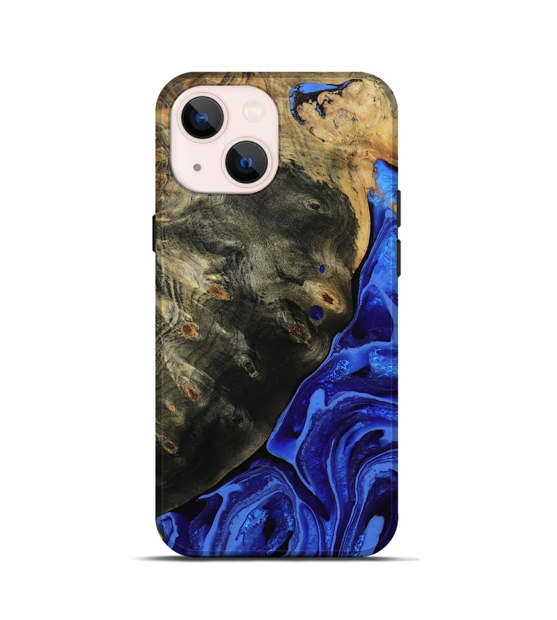 iPhone 13 mini Wood Live Edge Phone Case - Melvin (Blue, 802068)
