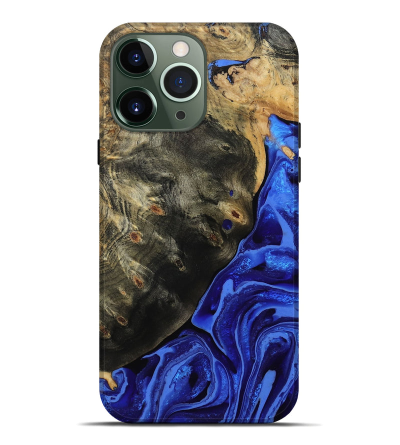 iPhone 13 Pro Max Wood Live Edge Phone Case - Melvin (Blue, 802068)