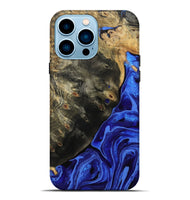 iPhone 14 Pro Max Wood Live Edge Phone Case - Melvin (Blue, 802068)