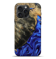 iPhone 16 Pro Max Wood Live Edge Phone Case - Melvin (Blue, 802068)