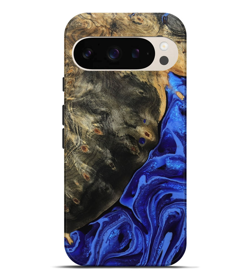 Pixel 10 Pro XL Wood Live Edge Phone Case - Melvin (Blue, 802068)