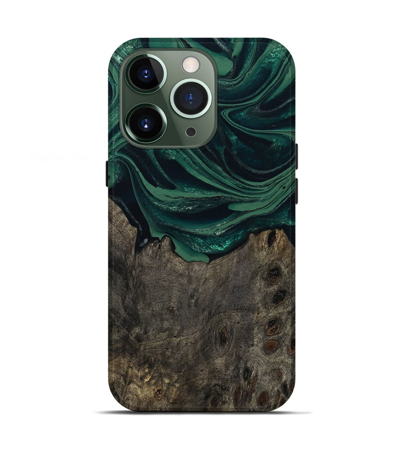 iPhone 13 Pro Wood Live Edge Phone Case - Josue (Green, 802069)