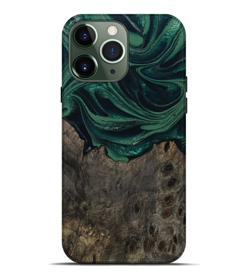 iPhone 13 Pro Max Wood Live Edge Phone Case - Josue (Green, 802069)