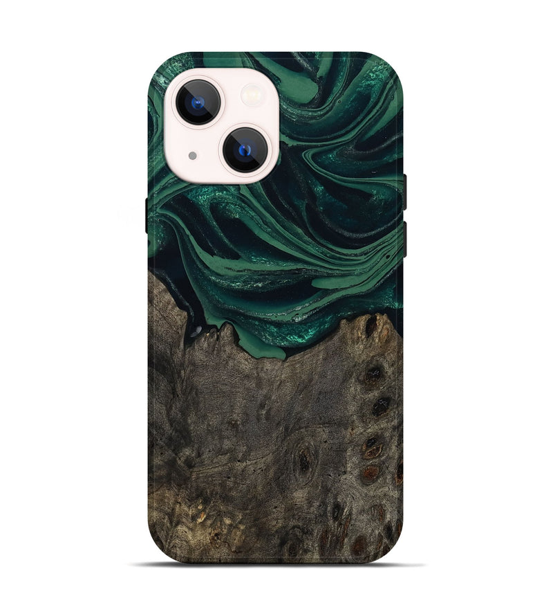 iPhone 14 Wood Live Edge Phone Case - Josue (Green, 802069)