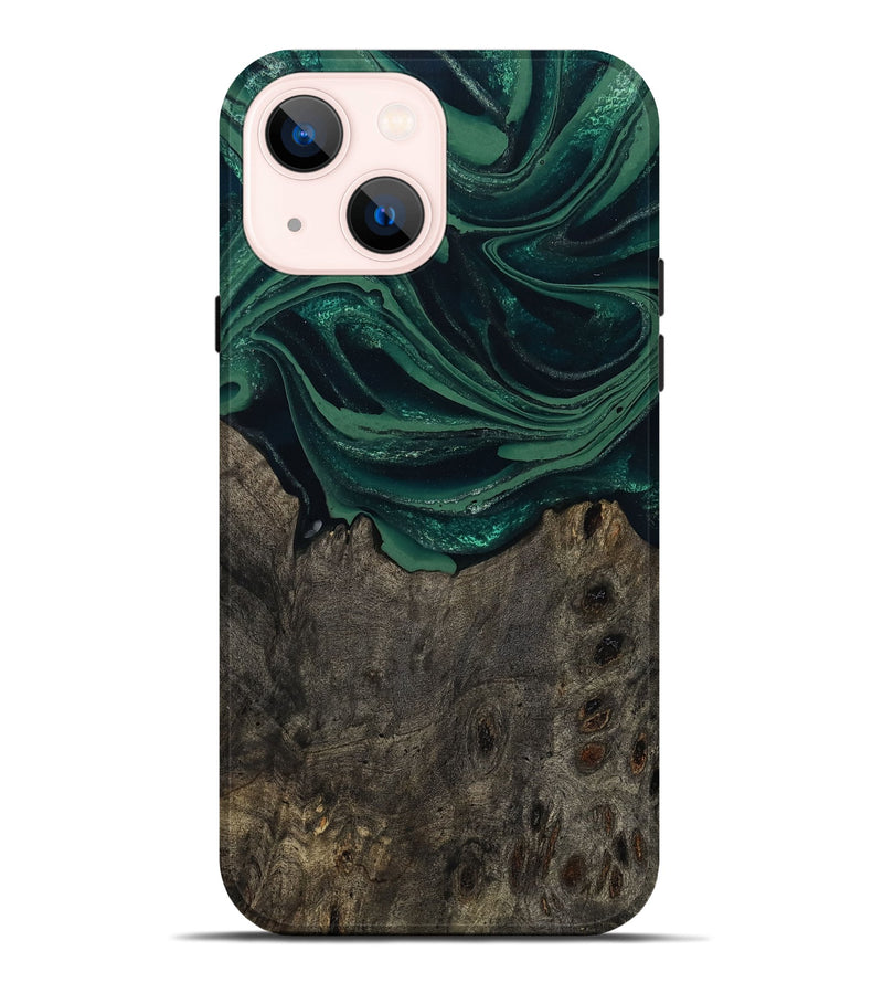 iPhone 14 Plus Wood Live Edge Phone Case - Josue (Green, 802069)