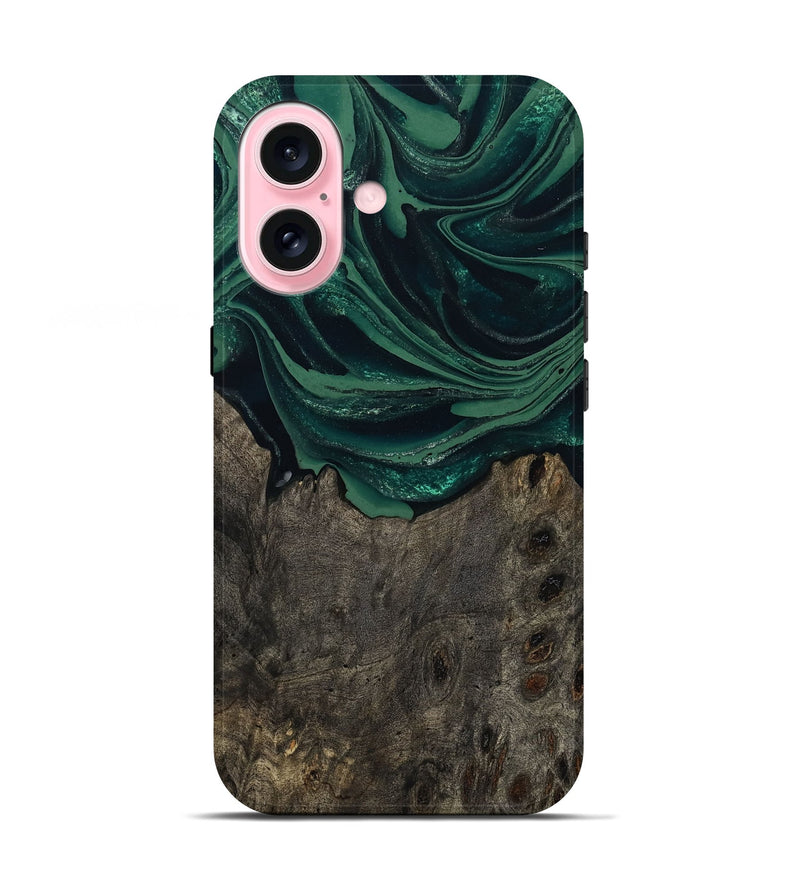 iPhone 17 Wood Live Edge Phone Case - Josue (Green, 802069)