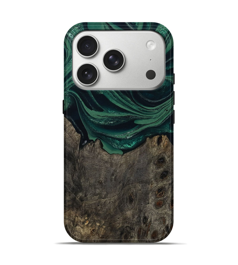iPhone 17 Pro Wood Live Edge Phone Case - Josue (Green, 802069)