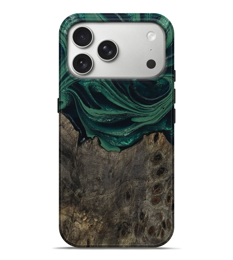 iPhone 17 Pro Max Wood Live Edge Phone Case - Josue (Green, 802069)