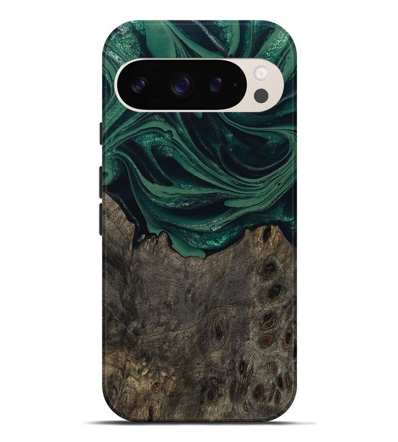 Pixel 9 Pro XL Wood Live Edge Phone Case - Josue (Green, 802069)