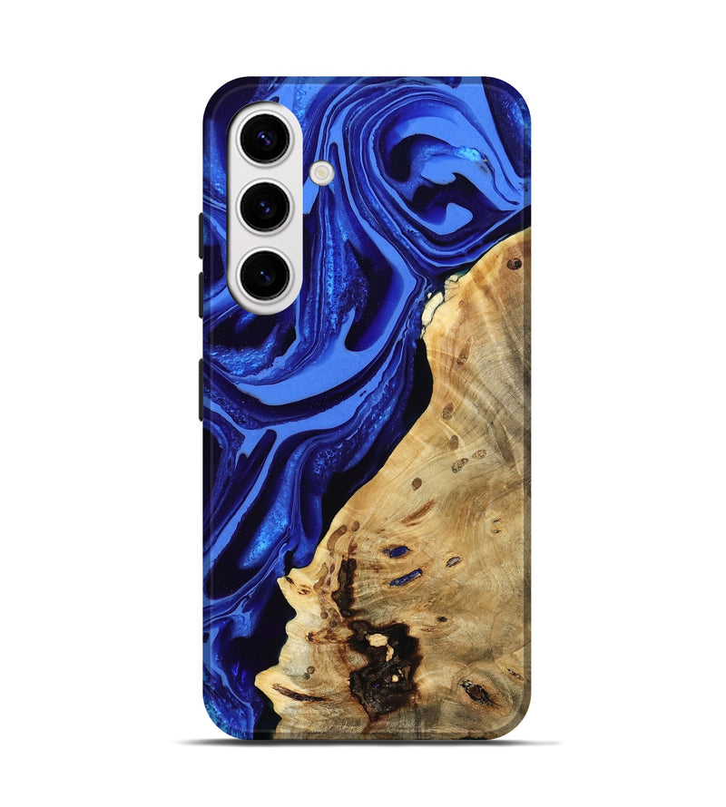 Galaxy S25 Wood Live Edge Phone Case - Karma (Blue, 802070)