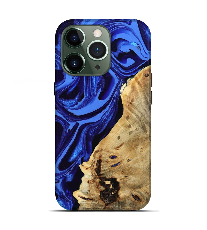 iPhone 13 Pro Wood Live Edge Phone Case - Karma (Blue, 802070)
