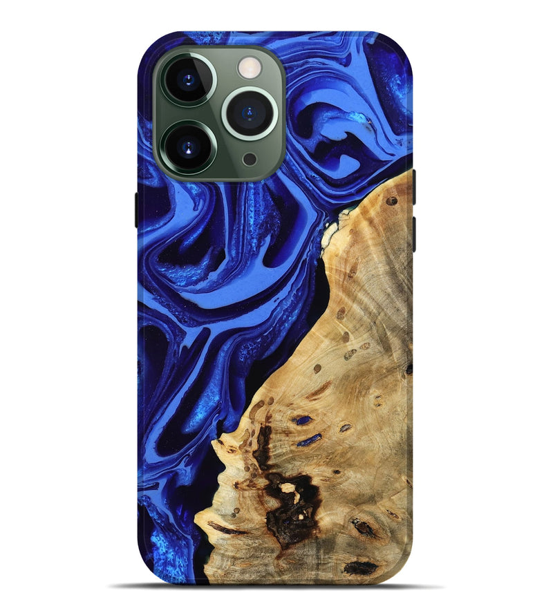 iPhone 13 Pro Max Wood Live Edge Phone Case - Karma (Blue, 802070)