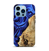 iPhone 14 Pro Wood Live Edge Phone Case - Karma (Blue, 802070)