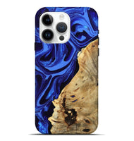 iPhone 15 Pro Max Wood Live Edge Phone Case - Karma (Blue, 802070)