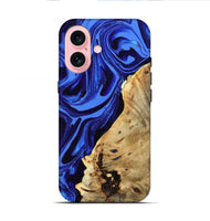 iPhone 16 Wood Live Edge Phone Case - Karma (Blue, 802070)
