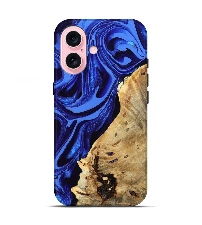 iPhone 17 Wood Live Edge Phone Case - Karma (Blue, 802070)