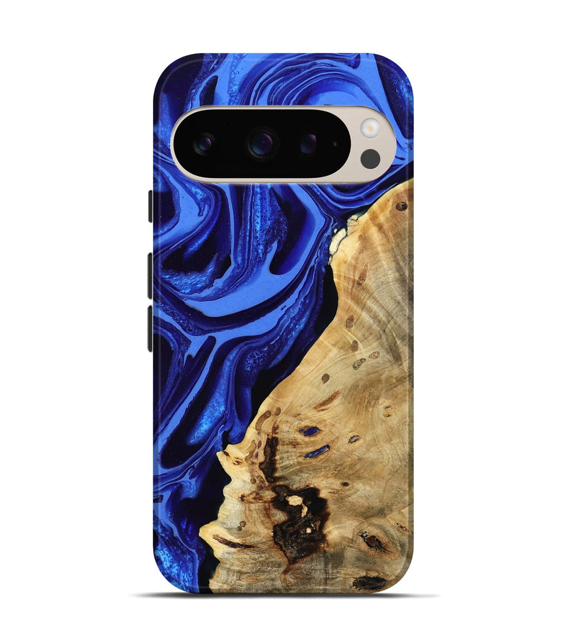 Pixel 9 Wood Live Edge Phone Case - Karma (Blue, 802070)