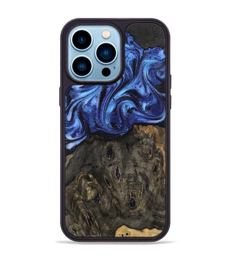 iPhone 14 Pro Max Wood Phone Case - Jess (Blue, 802072)