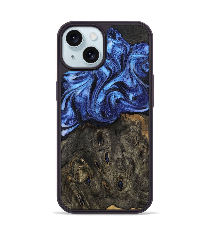 iPhone 15 Wood Phone Case - Jess (Blue, 802072)