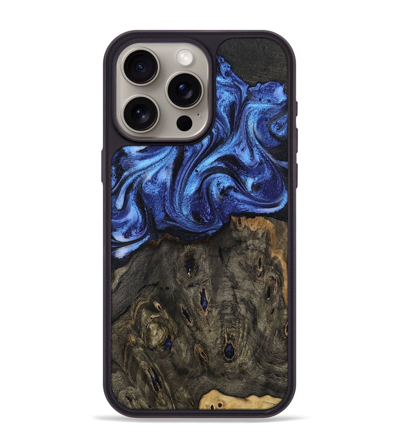 iPhone 15 Pro Max Wood Phone Case - Jess (Blue, 802072)