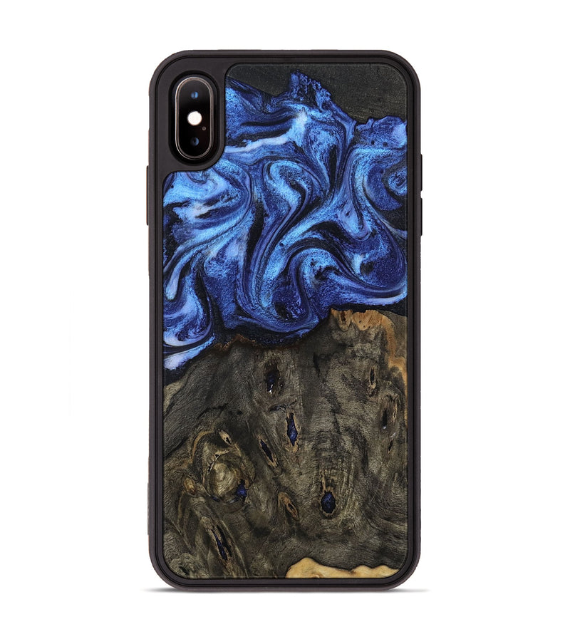 iPhone Xs Max Wood Phone Case - Jess (Blue, 802072)