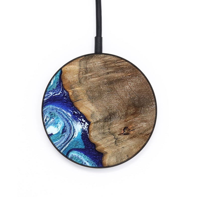 Circle Wood Wireless Charger - James (Blue, 802073)