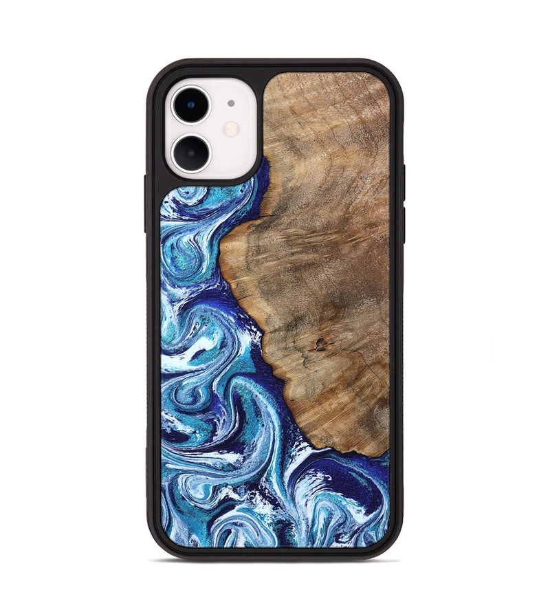iPhone 11 Wood Phone Case - James (Blue, 802073)