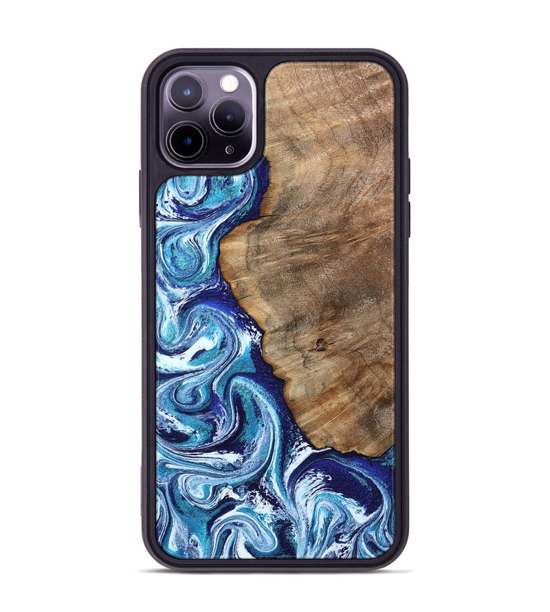 iPhone 11 Pro Max Wood Phone Case - James (Blue, 802073)