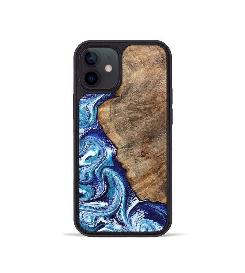 iPhone 12 mini Wood Phone Case - James (Blue, 802073)