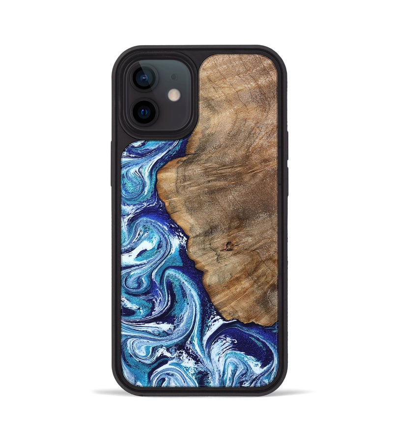 iPhone 12 Wood Phone Case - James (Blue, 802073)
