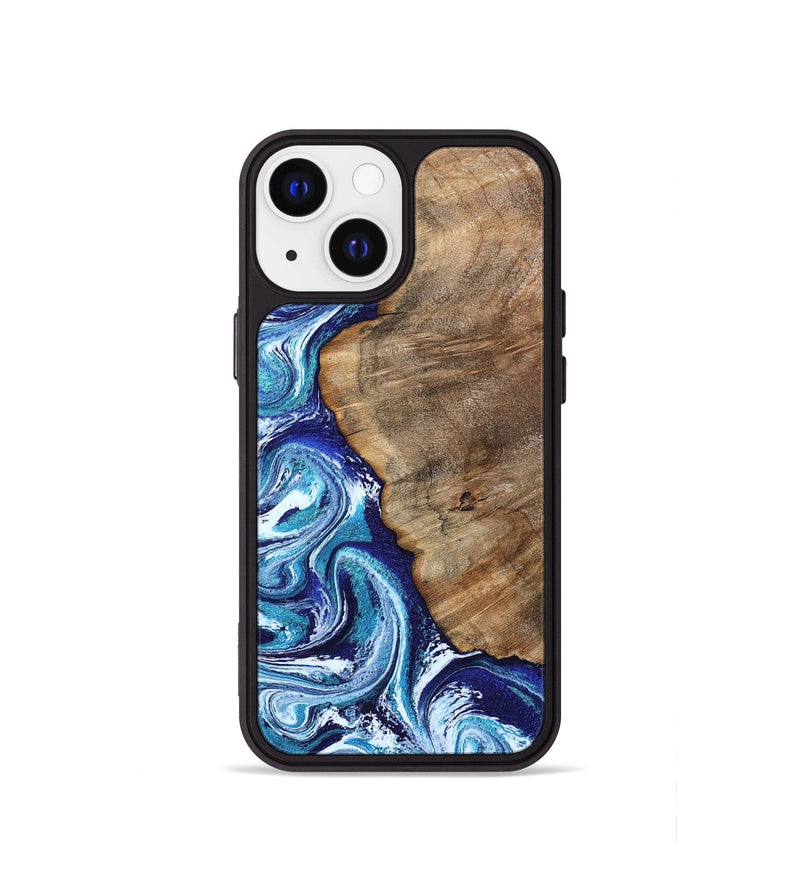 iPhone 13 mini Wood Phone Case - James (Blue, 802073)