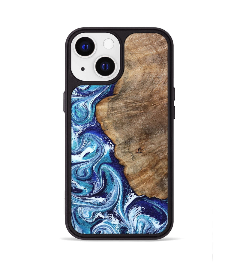 iPhone 13 Wood Phone Case - James (Blue, 802073)