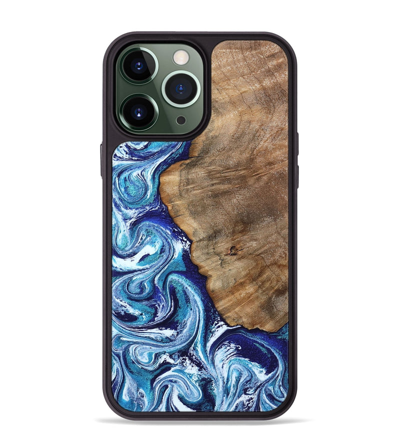 iPhone 13 Pro Max Wood Phone Case - James (Blue, 802073)