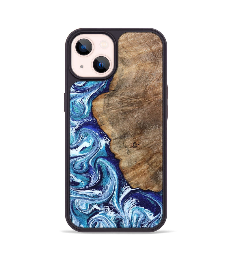 iPhone 14 Wood Phone Case - James (Blue, 802073)