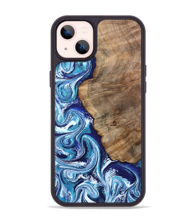 iPhone 14 Plus Wood Phone Case - James (Blue, 802073)