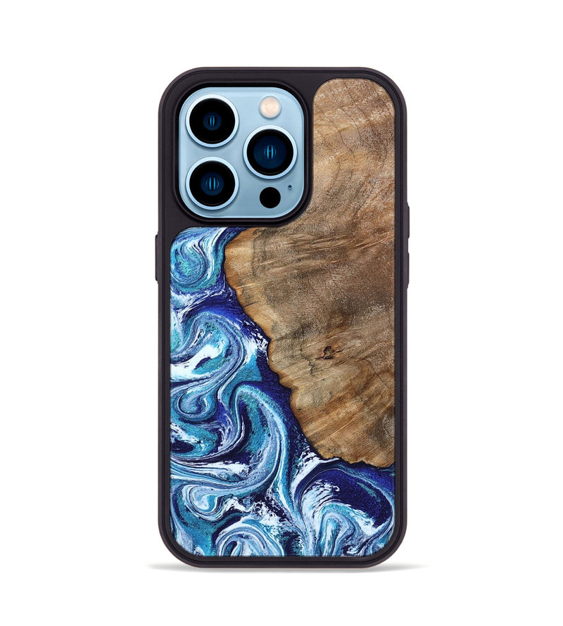 iPhone 14 Pro Wood Phone Case - James (Blue, 802073)