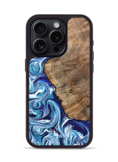 iPhone 15 Pro Wood Phone Case - James (Blue, 802073)